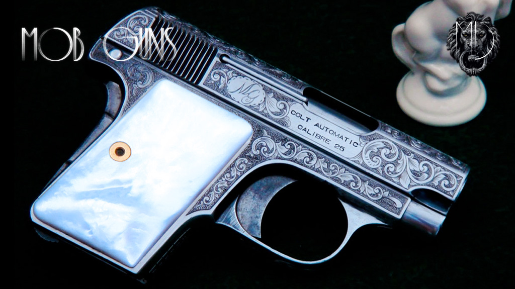 MOB GUNS "LITTLE CAESAR" Colt 1908 POCKET VEST French Grey Engraved